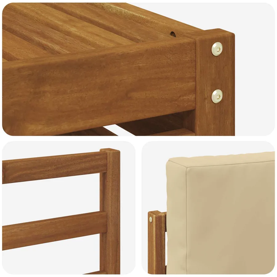 Ensemble de canapés d'extérieur 8 pcs Naturel et Beige - 7