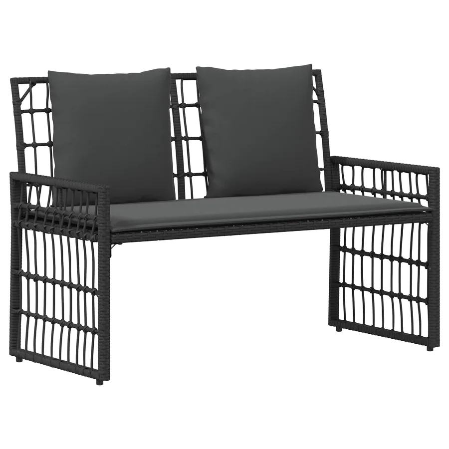 Banc extérieur Uni Noir et Gris foncé 116 x 55 x 82 cm - 2