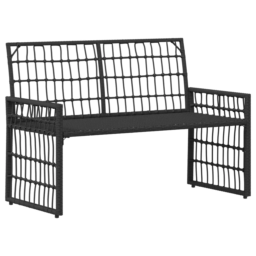 Banc extérieur Uni Noir et Gris foncé 116 x 55 x 82 cm - 4
