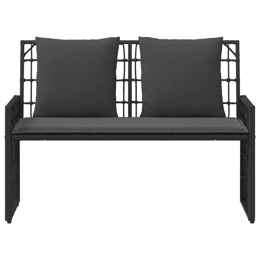 Banc extérieur Uni Noir et Gris foncé 116 x 55 x 82 cm - 5