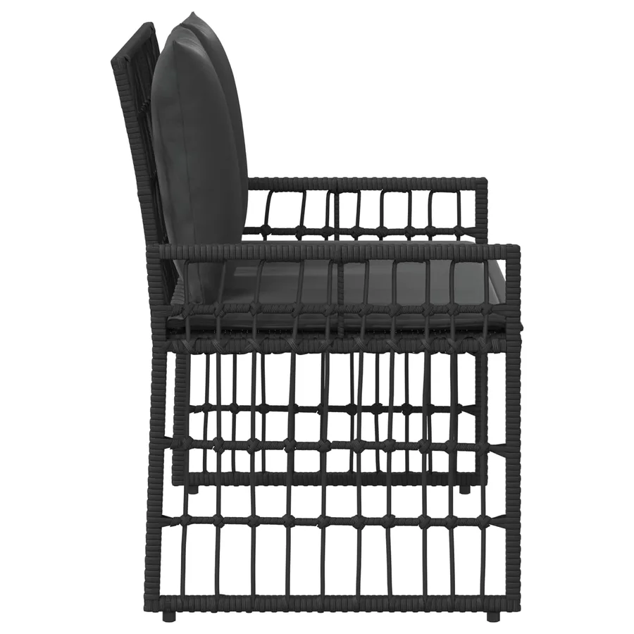 Banc extérieur Uni Noir et Gris foncé 116 x 55 x 82 cm - 6
