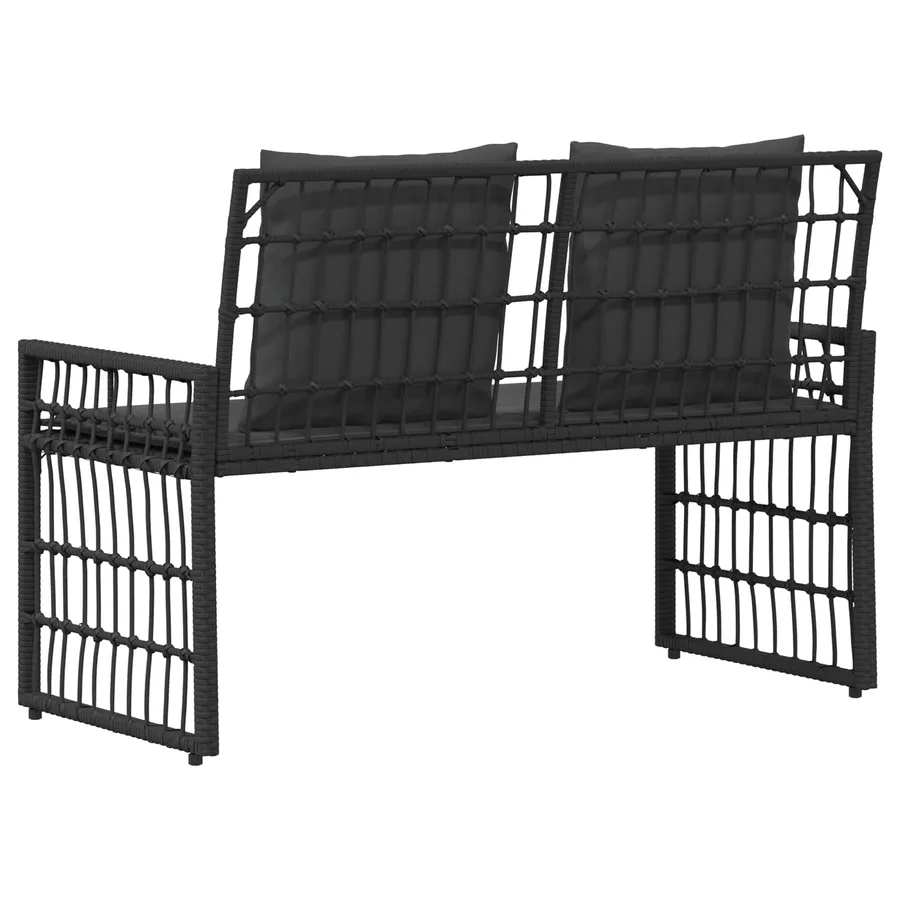 Banc extérieur Uni Noir et Gris foncé 116 x 55 x 82 cm - 7