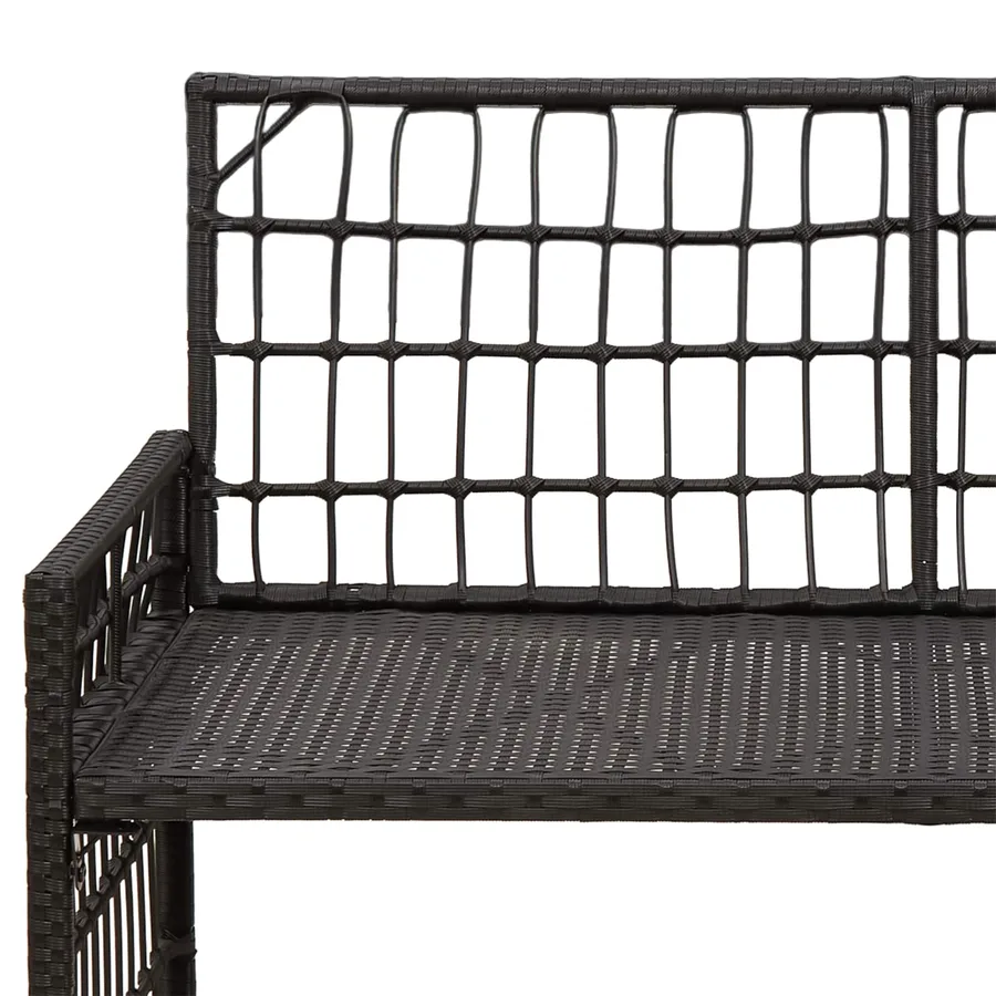 Banc extérieur Uni Noir et Gris foncé 116 x 55 x 82 cm - 9
