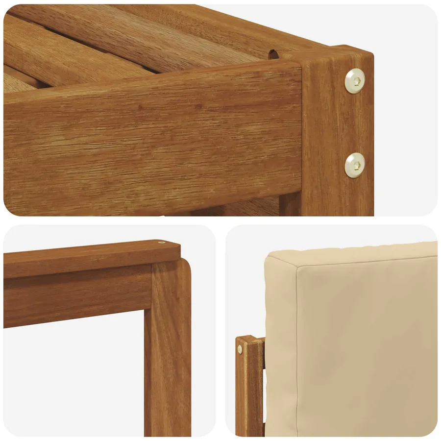 Ensembles de canapés avec coussin 9 pcs Naturel et Beige - 7