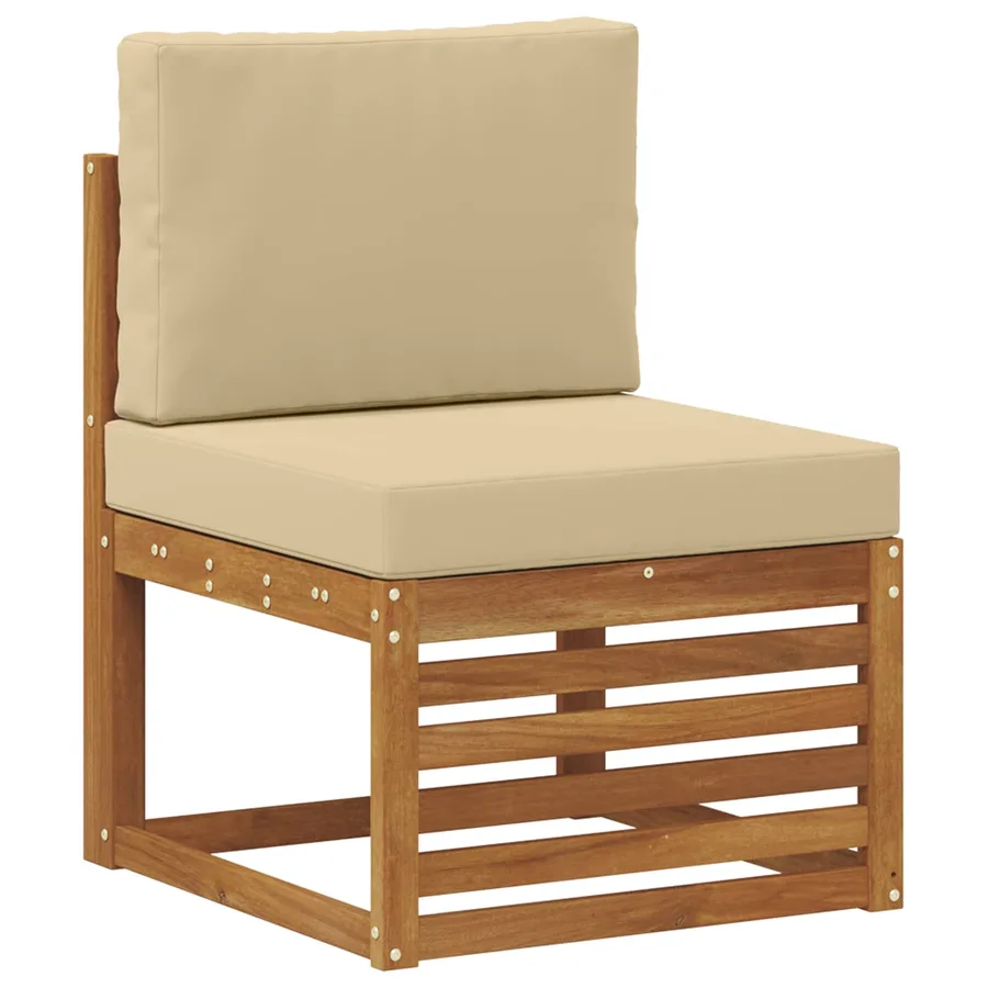 Ensemble de canapé d'angle avec coussin 7 pcs Naturel et Beige - 4