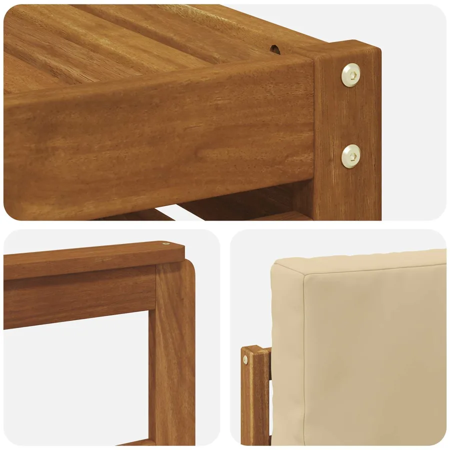 Ensemble de canapé d'angle avec coussin 7 pcs Naturel et Beige - 7