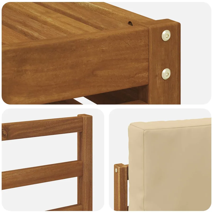 Ensemble de canapé d'angle avec coussin 7 pcs Naturel et Beige - 7