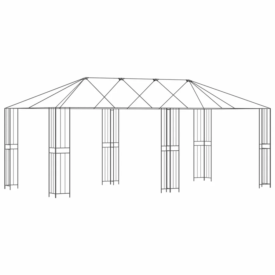 Cadre de Gazebo 6 x 3 m Noir Acier - 2
