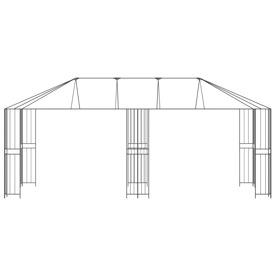 Cadre de Gazebo 6 x 3 m Noir Acier - 4