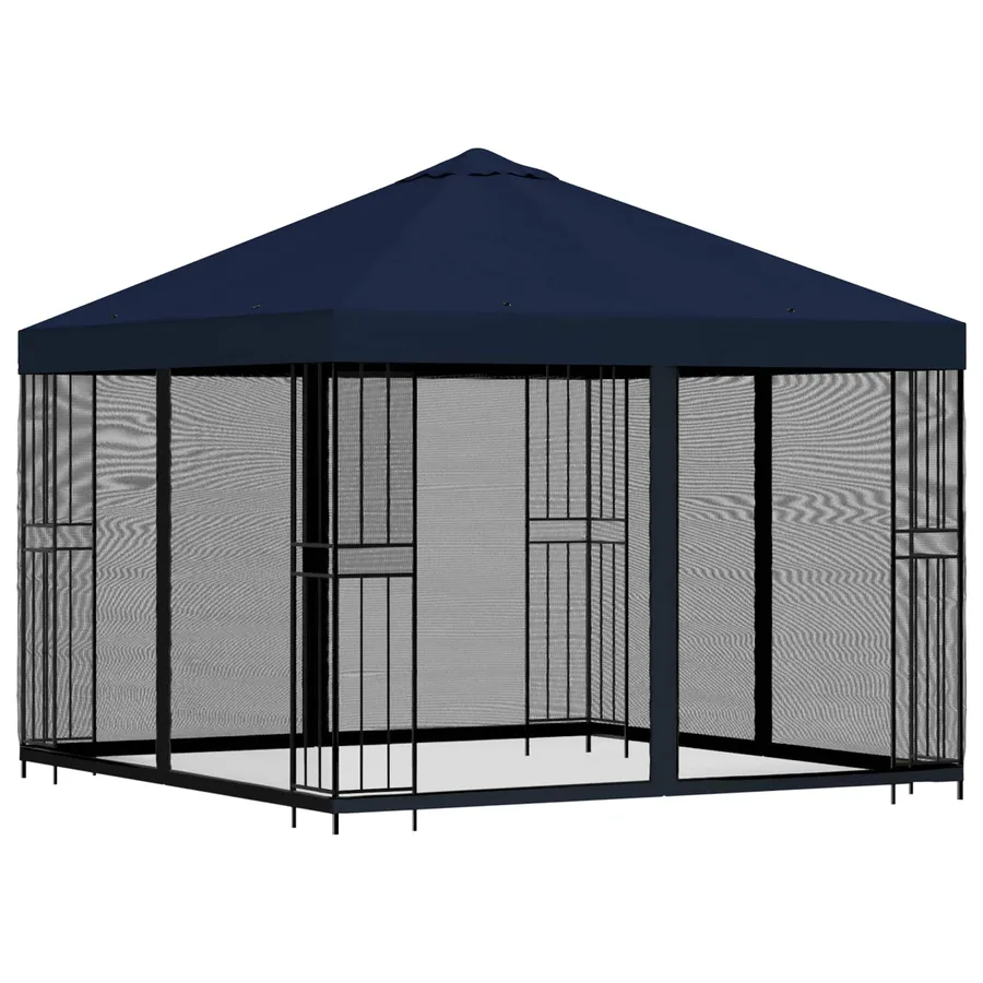 Abri de jardin avec parois 3 x 3 m Bleu Polyester et Acier - 3