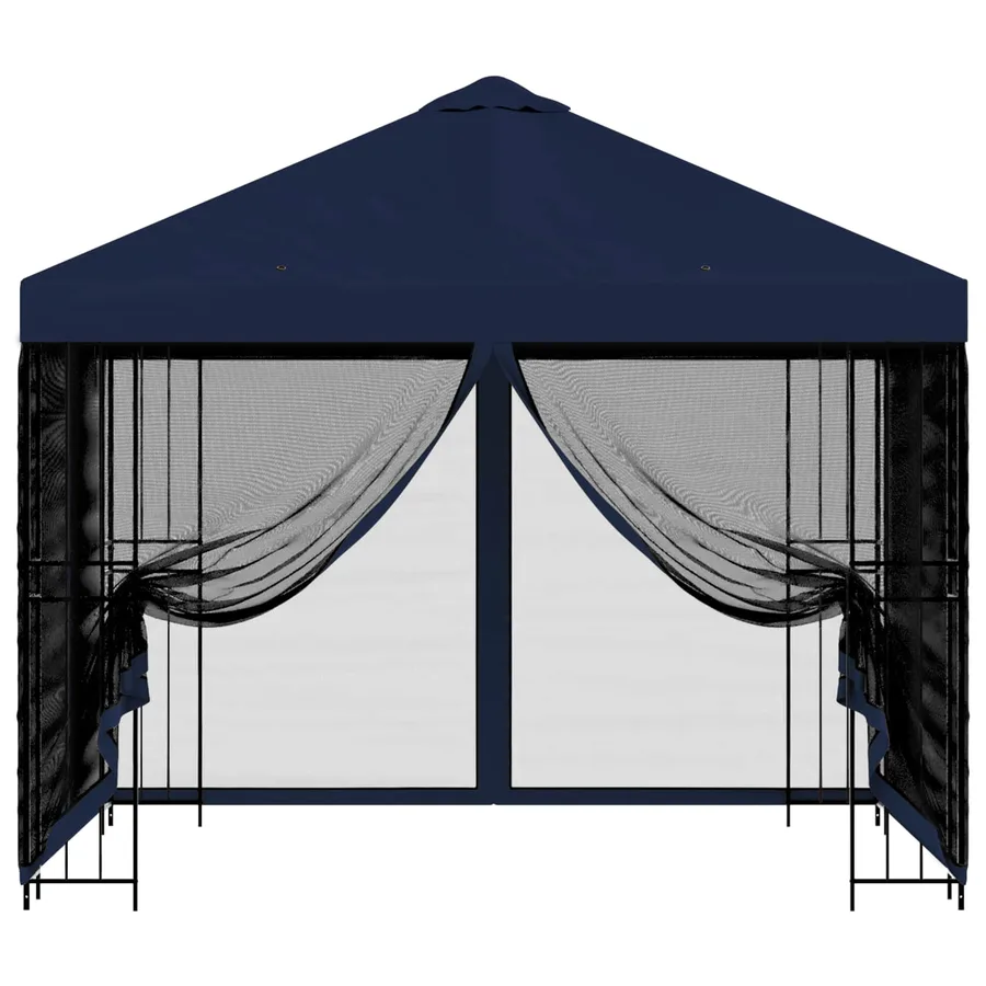 Abri de jardin avec parois 3 x 3 m Bleu Polyester et Acier - 5