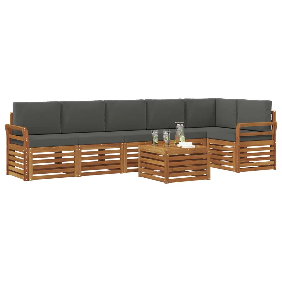 Ensemble de canapé d'angle 7 pcs Naturel et Anthracite - 3
