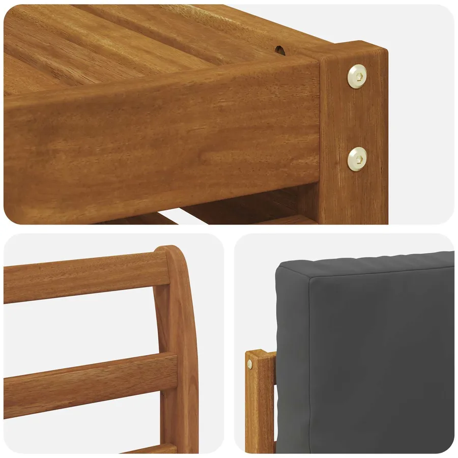 Ensemble de canapé d'angle 7 pcs Naturel et Anthracite - 7