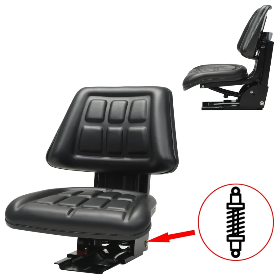 Tractor seat with suspension Black