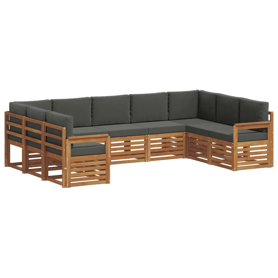 Ensemble de canapé d'angle 9 pcs Naturel et Anthracite - 2