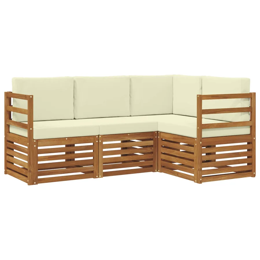 Ensembles de canapés avec coussin 4 pcs Naturel et Crème - 2