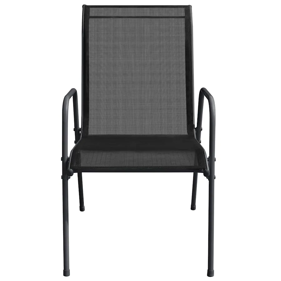 Garden chairs set of 6 Steel and textilene Black - 4