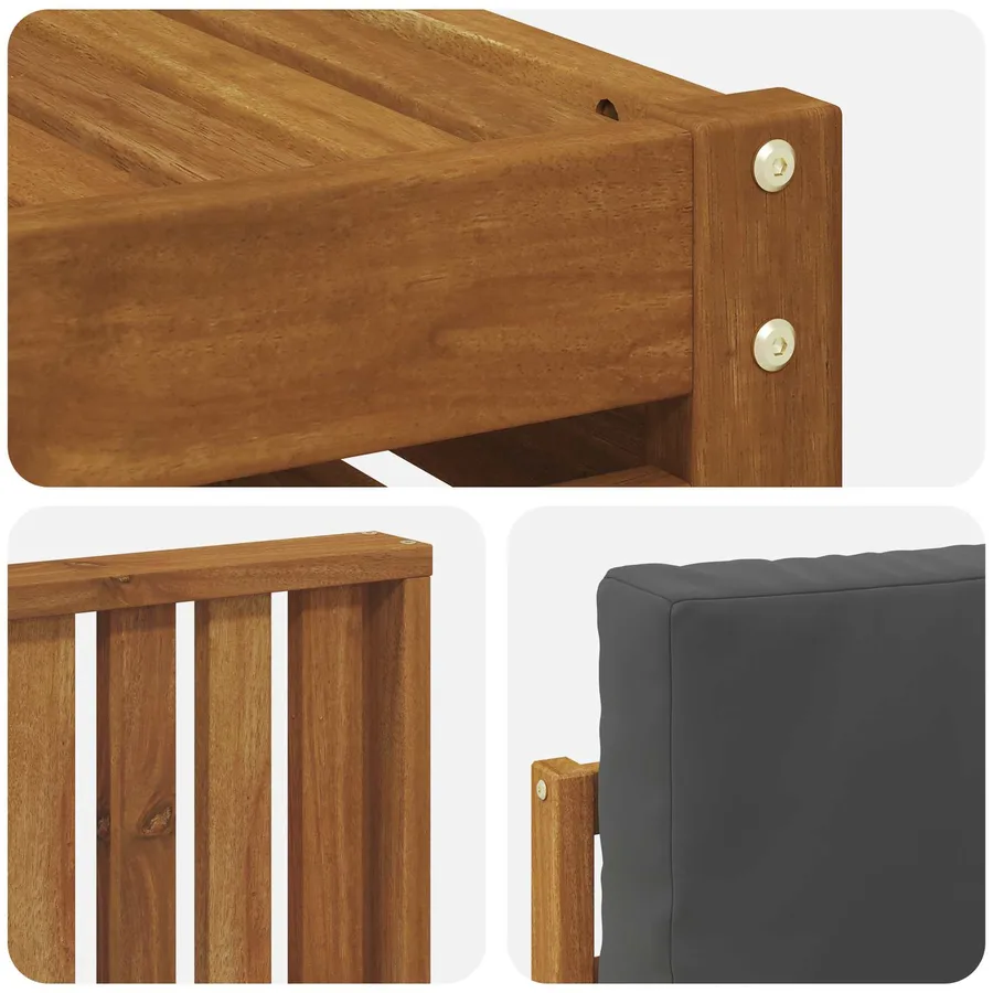 Ensemble de canapés d'extérieur 5 pcs Naturel et Anthracite - 7