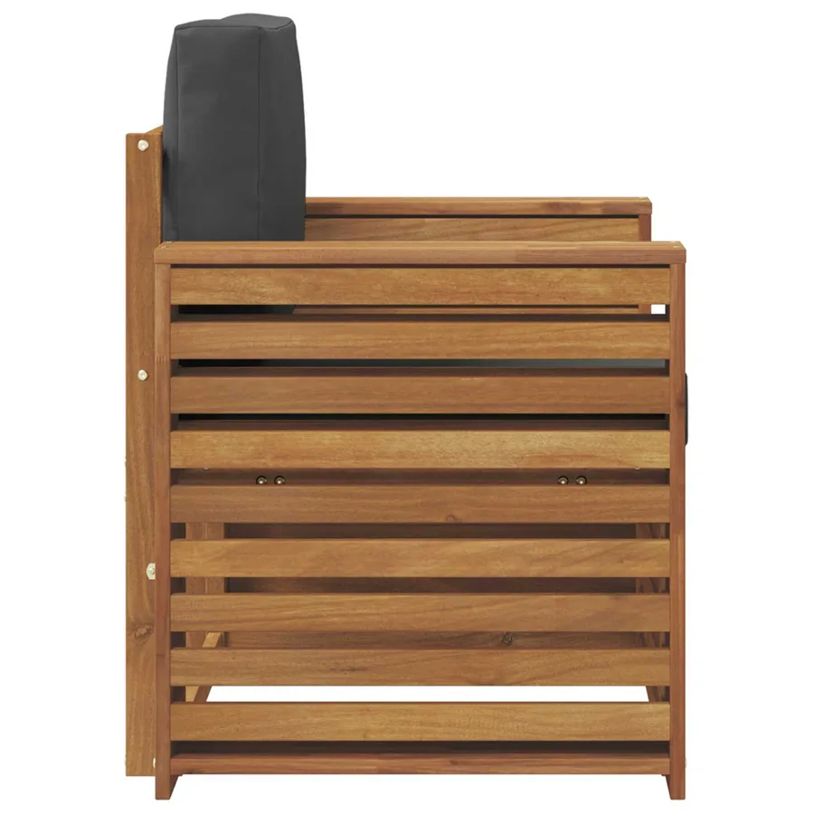 Canapé d’extérieur Bois d'acacia massif et polyester Naturel - 4