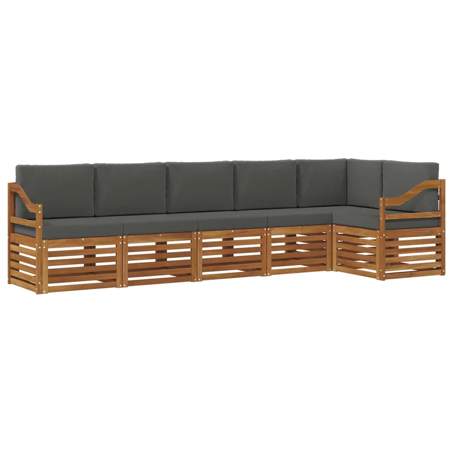 Ensemble de canapé d'angle 6 pcs Naturel et Anthracite - 2