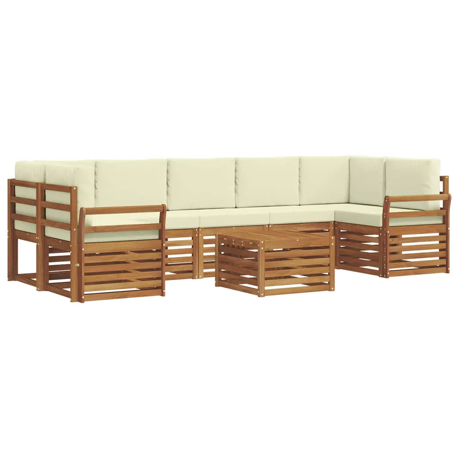 Ensemble de canapés d'extérieur 8 pcs Naturel et Crème - 2