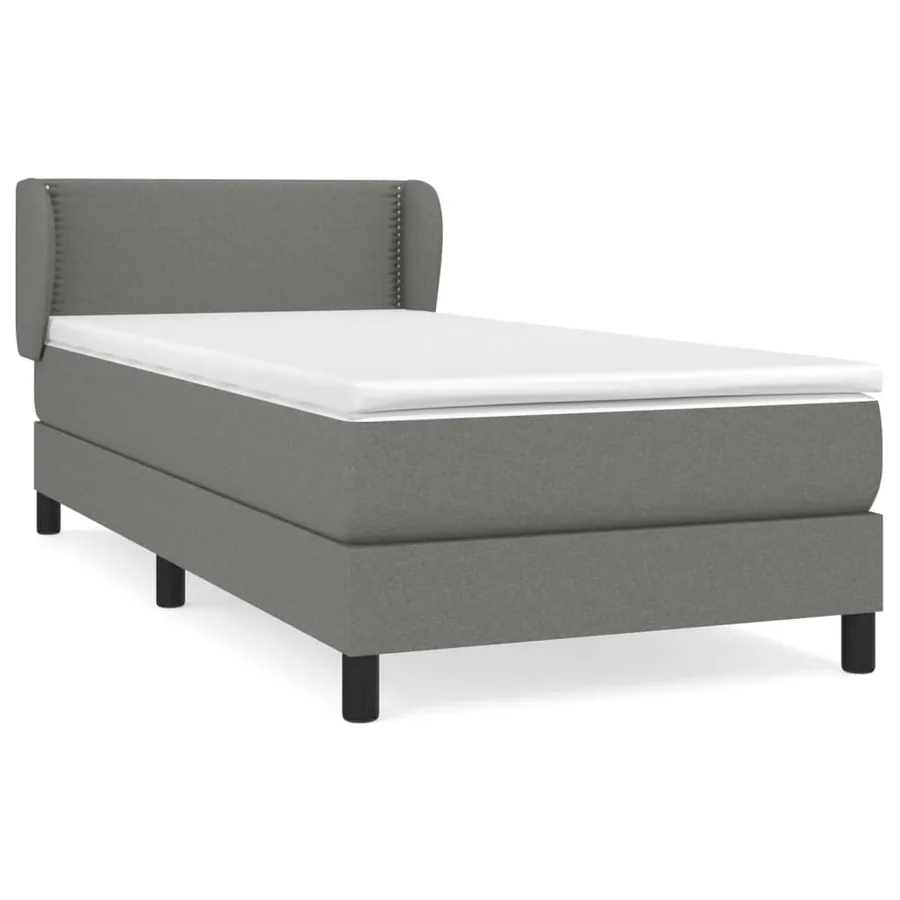 Sommier à lattes de lit avec matelas Gris foncé 80x200 cm Tissu - 2
