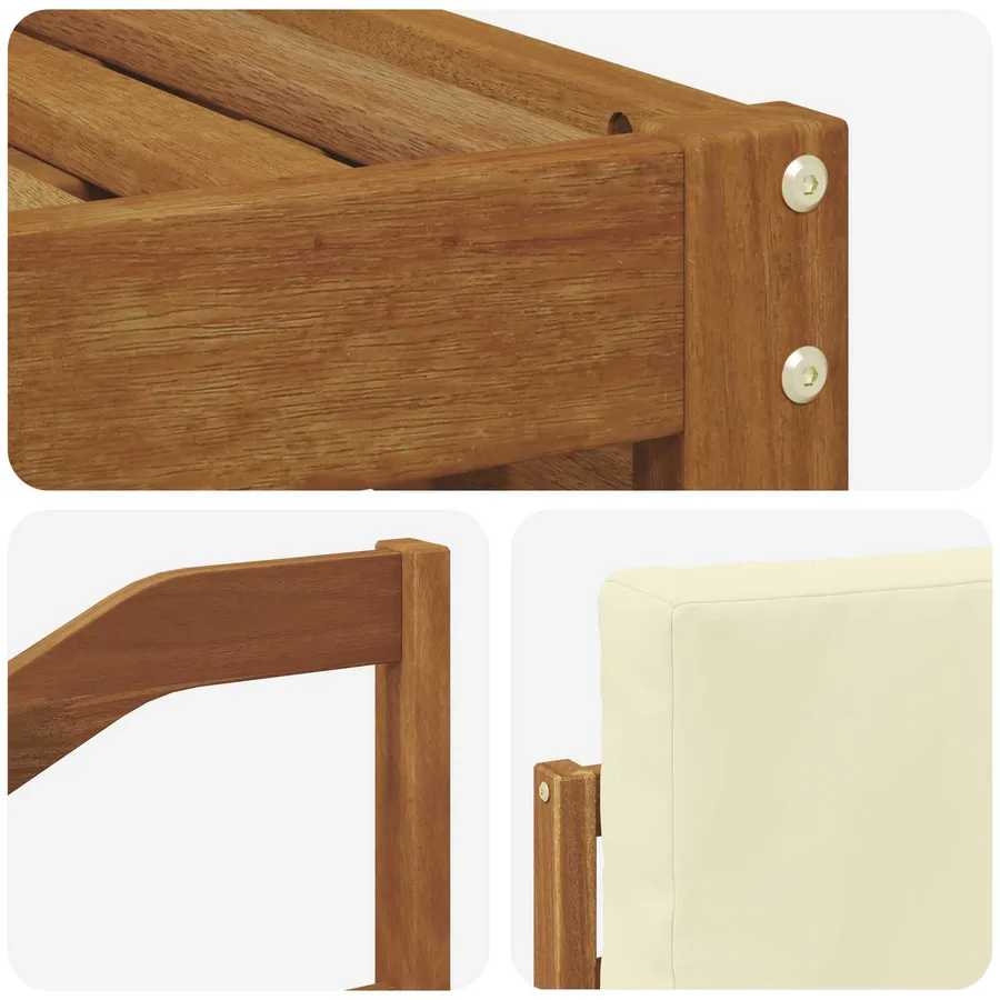 Ensembles de canapés avec coussin 9 pcs Naturel et Crème - 7
