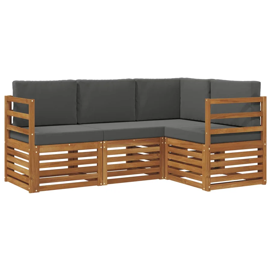 Ensembles de canapés avec coussin 4 pcs Naturel et Anthracite - 2