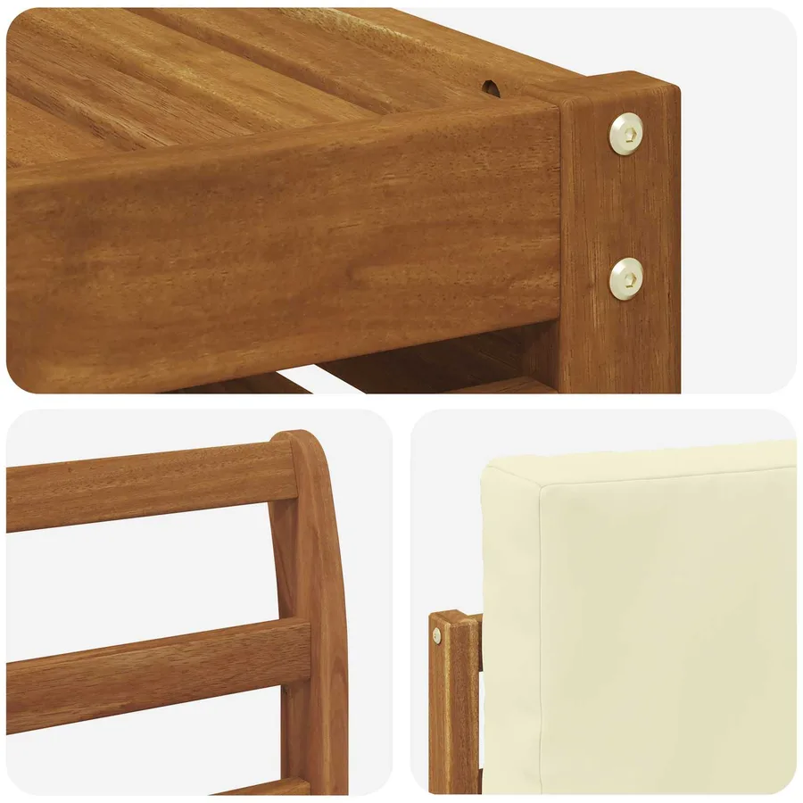 Ensembles de canapés avec coussin 9 pcs Naturel et Crème - 6