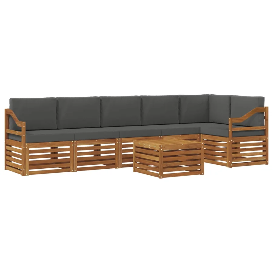 Ensemble de canapé d'angle 7 pcs Naturel et Anthracite - 2