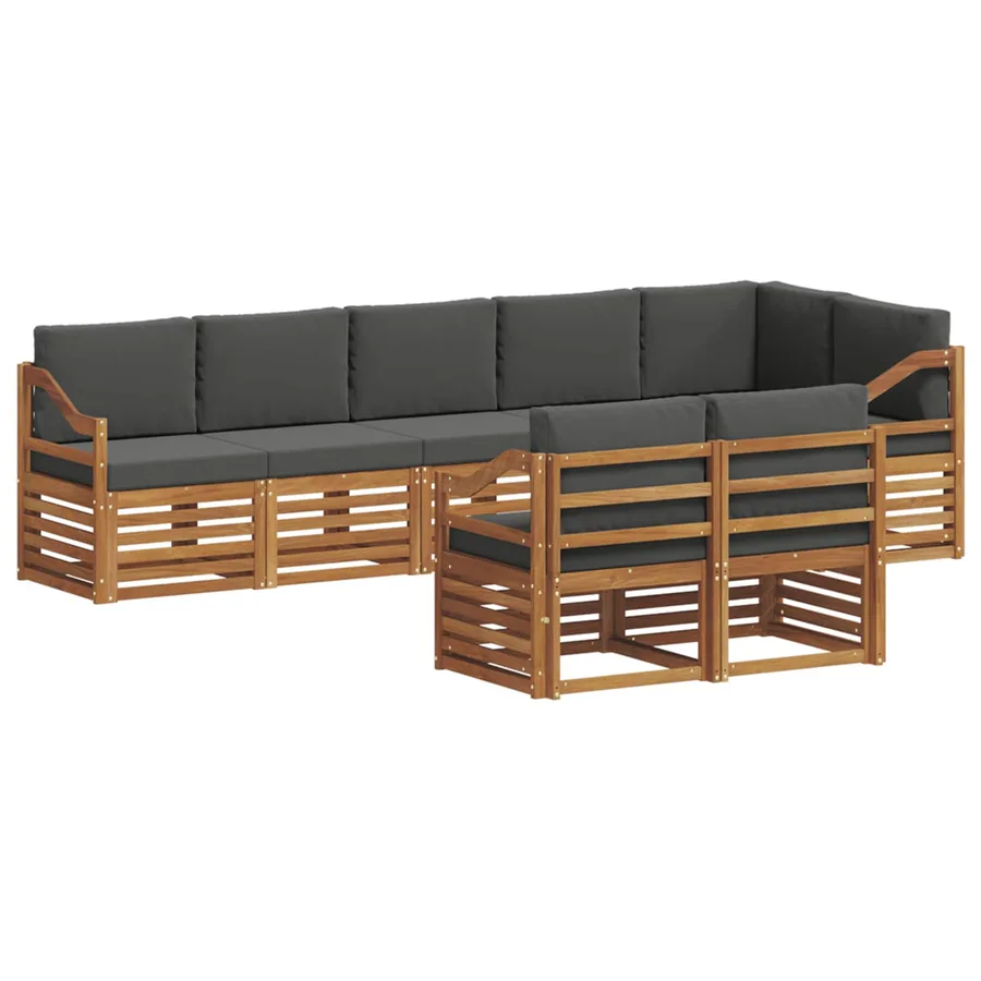 Ensembles de canapés avec coussin 8 pcs Naturel et Anthracite - 2