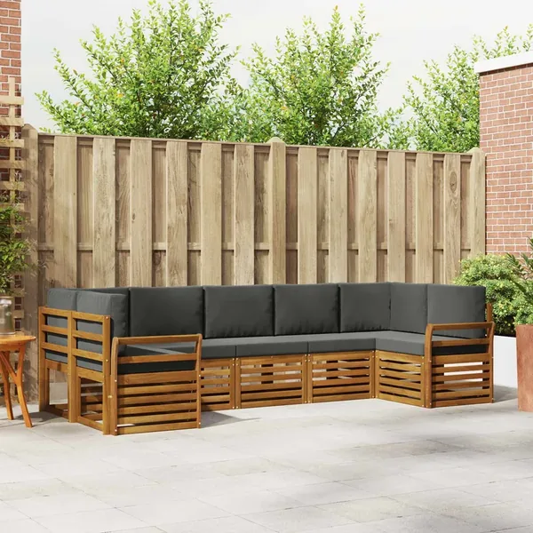 Ensemble de canapé d'angle 7 pcs Naturel et Anthracite