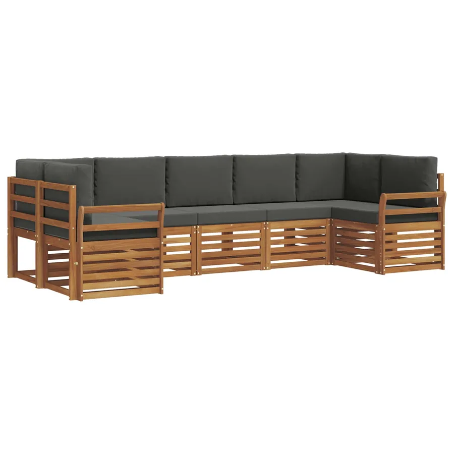 Ensemble de canapé d'angle 7 pcs Naturel et Anthracite - 2