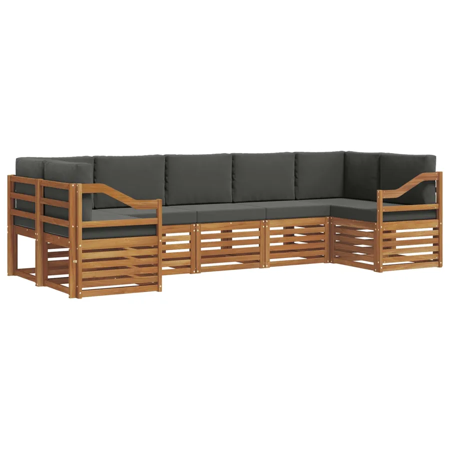 Ensemble de canapé d'angle 7 pcs Naturel et Anthracite - 2
