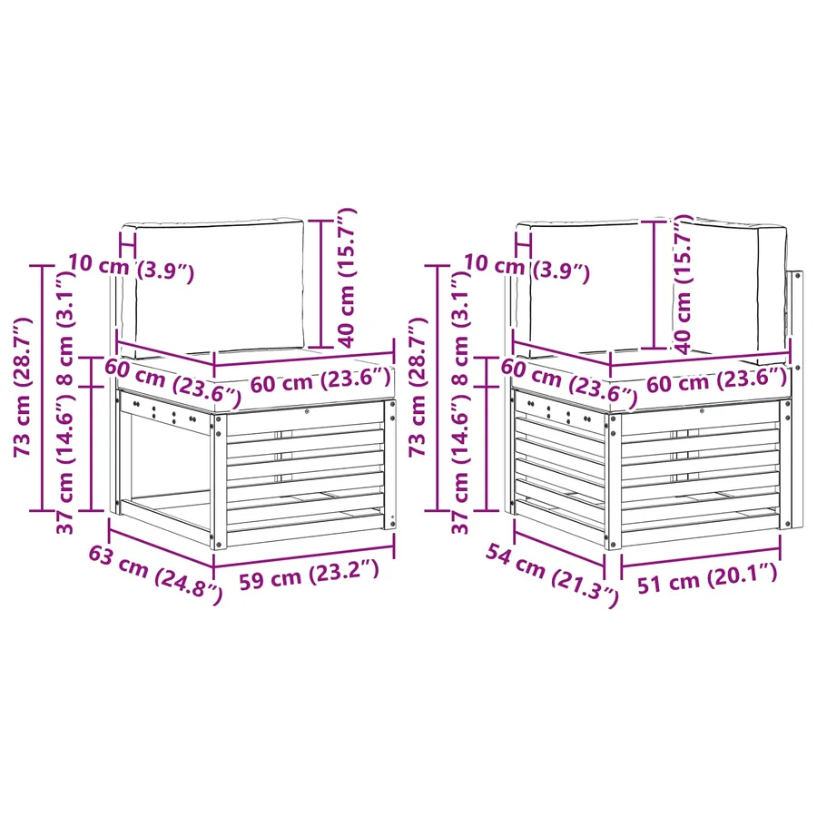 Ensemble de canapé d'angle avec coussin 6 pcs Naturel et Crème - 10