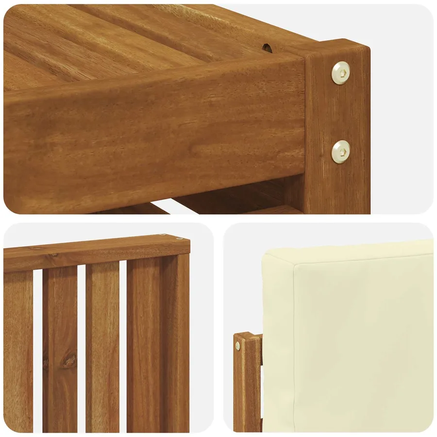 Ensembles de canapés avec coussin 10 pcs Naturel et Crème - 7