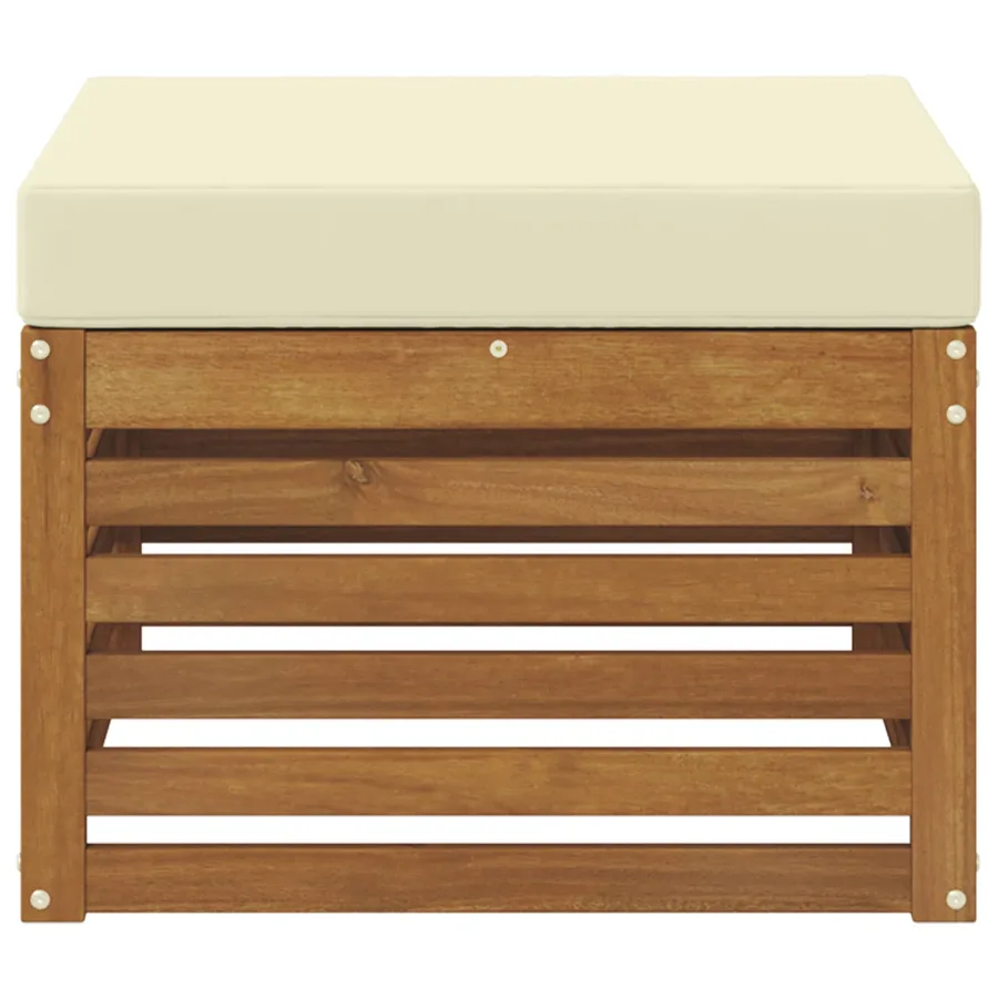 Pouf d'Extérieur Bois d'Acacia Massif Naturel - 3