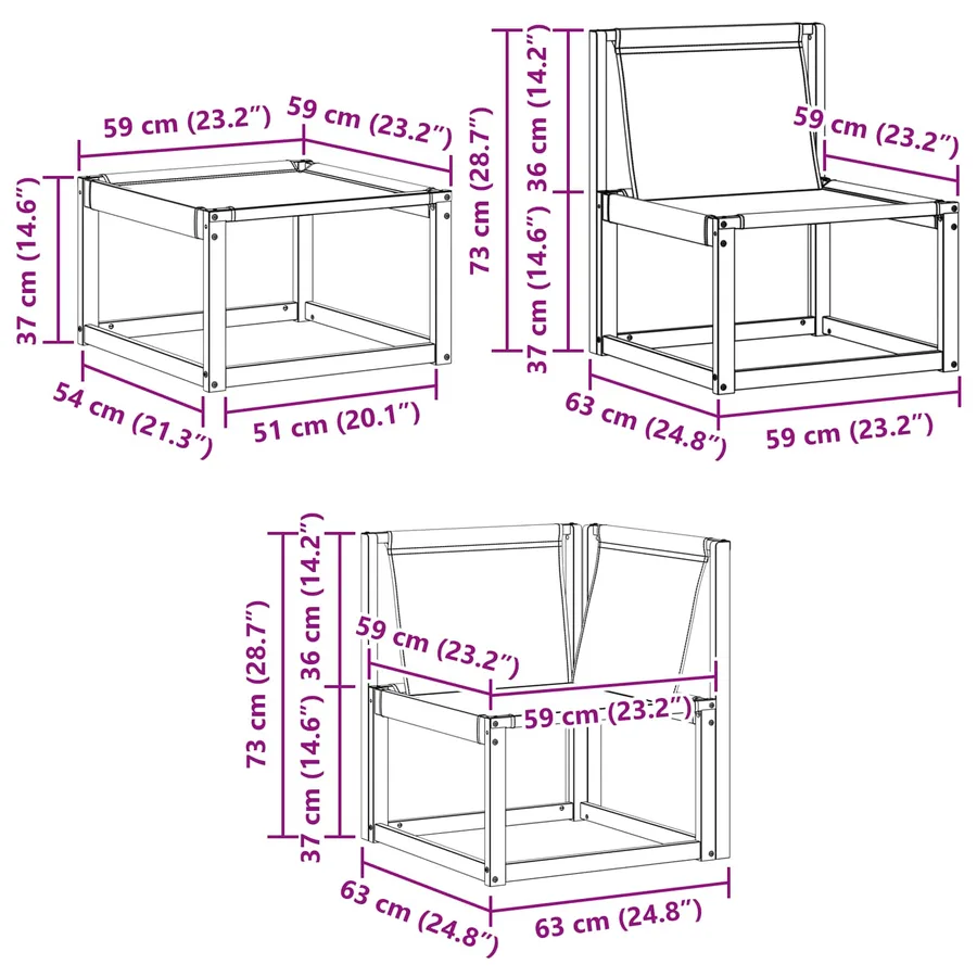 Ensemble de canapés d'extérieur 8 pcs Gris Naturel et Clair - 13