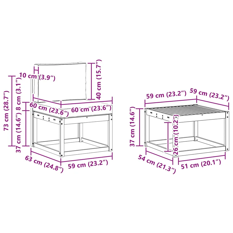 Ensemble de canapés d'extérieur 6 pcs Gris Naturel et Clair - 11