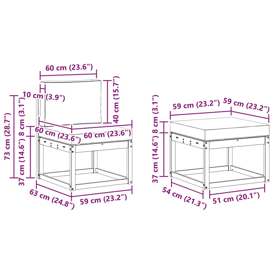 Ensemble de canapés d'extérieur 4 pcs Gris Naturel et Clair - 9