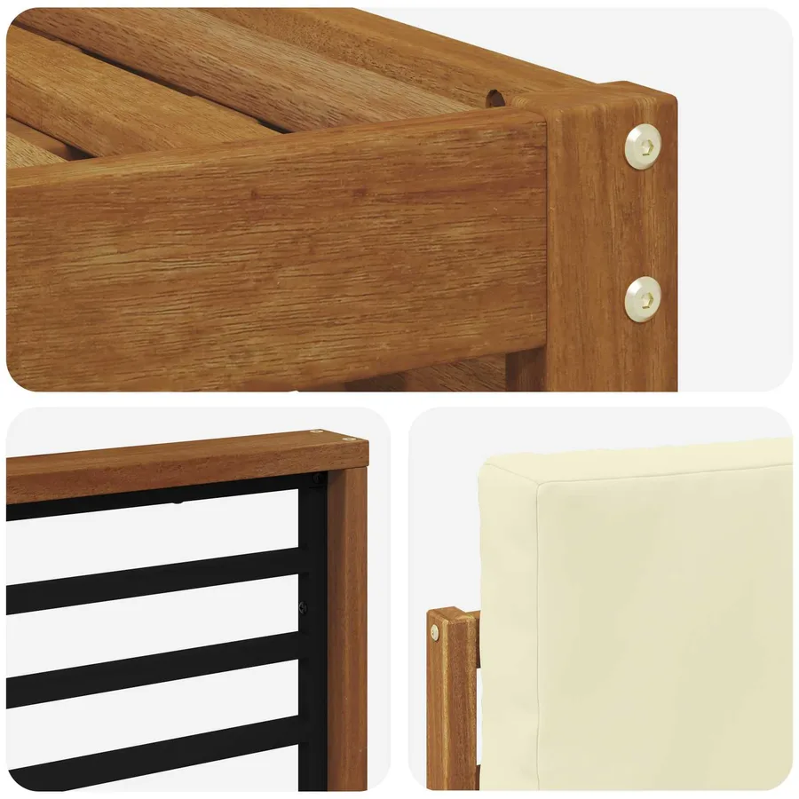 Ensemble de canapés d'extérieur 4 pcs Naturel et Crème - 5
