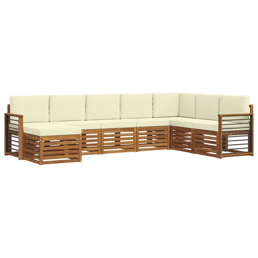 Ensemble de canapés d'extérieur 8 pcs Naturel et Crème - 2