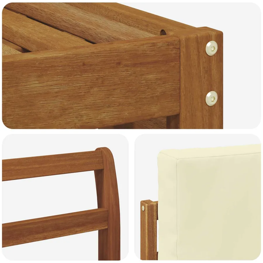 Ensemble de canapé d'angle avec coussin 6 pcs Naturel et Crème - 6