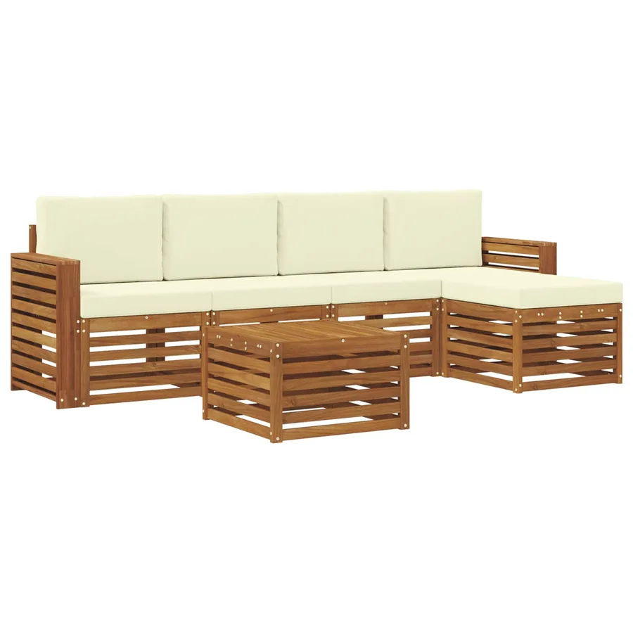Ensemble de canapés d'extérieur 6 pcs Naturel et Crème - 2