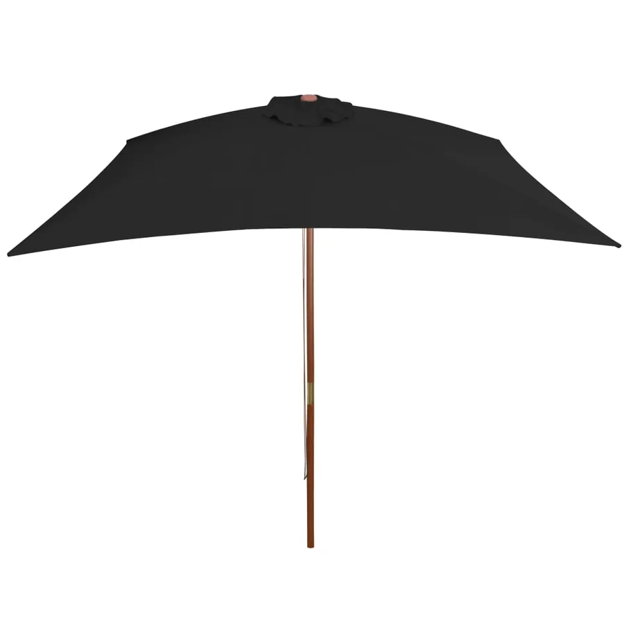 Parasol de jardin avec mât en bois noir 200x300 cm - 3