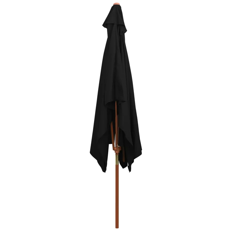 Parasol de jardin avec mât en bois noir 200x300 cm - 4