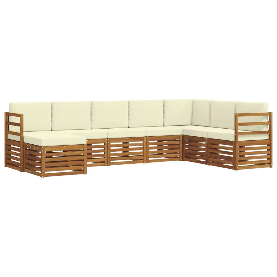 Ensemble de canapés d'extérieur 8 pcs Naturel et Crème - 2