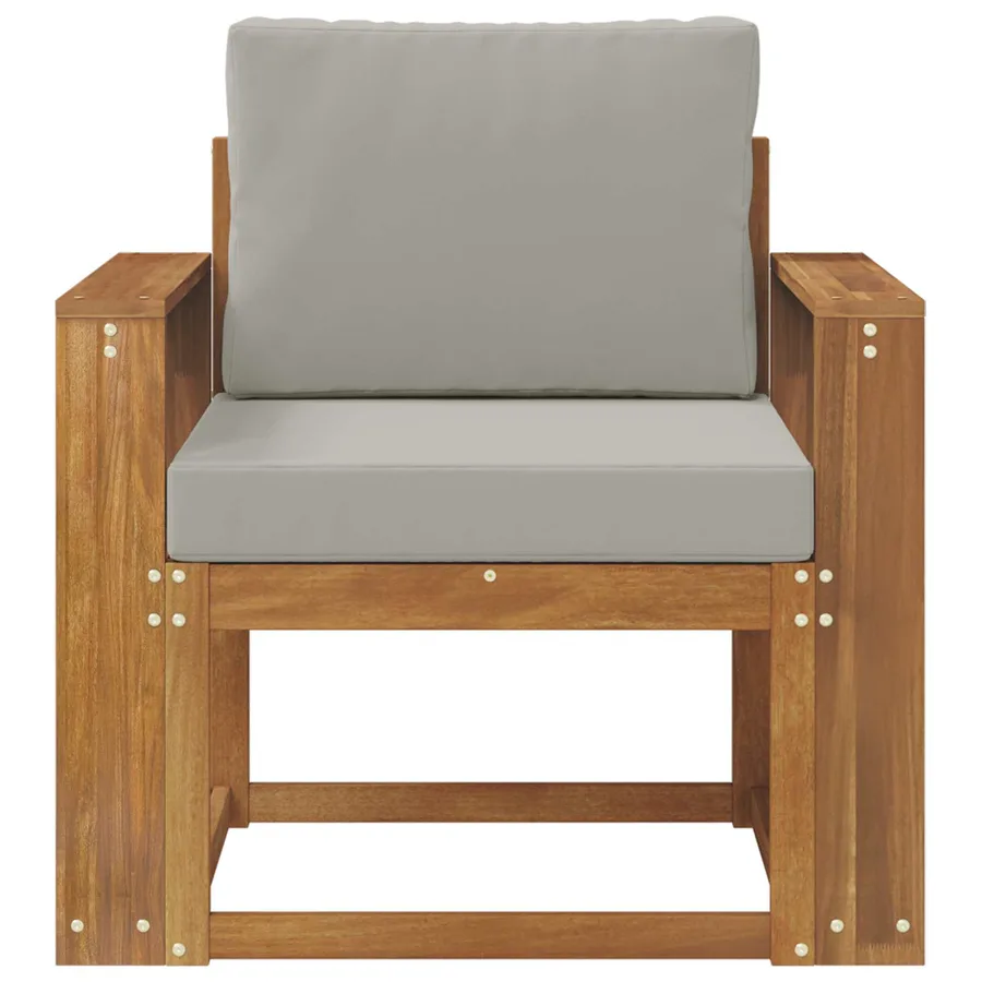Canapé d’extérieur Bois d'acacia massif et polyester - 3