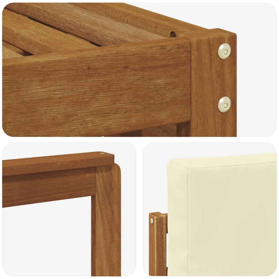 Ensemble de canapé d'angle avec coussin 7 pcs Naturel et Crème - 6