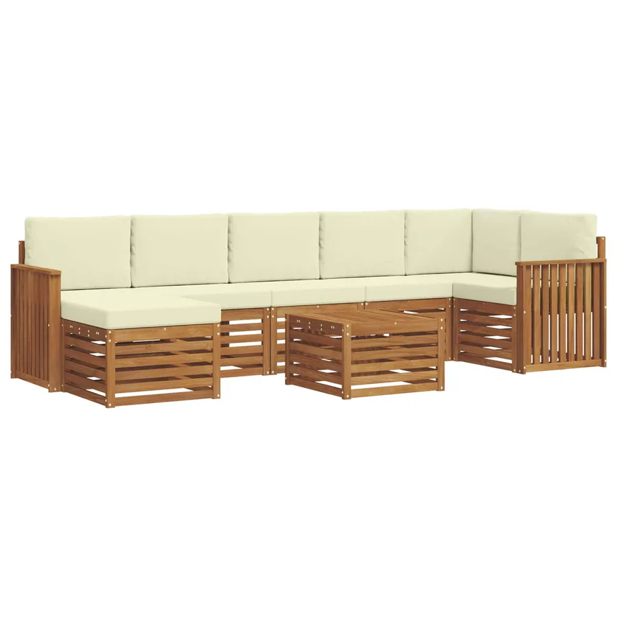 Ensemble de canapés d'extérieur 8 pcs Naturel et Crème - 2